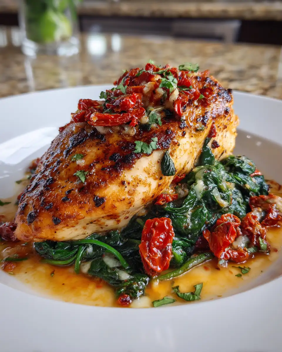Irresistible Sundried Tomato Spinach and Cheese Stuffed Chicken Delight - Featured Image