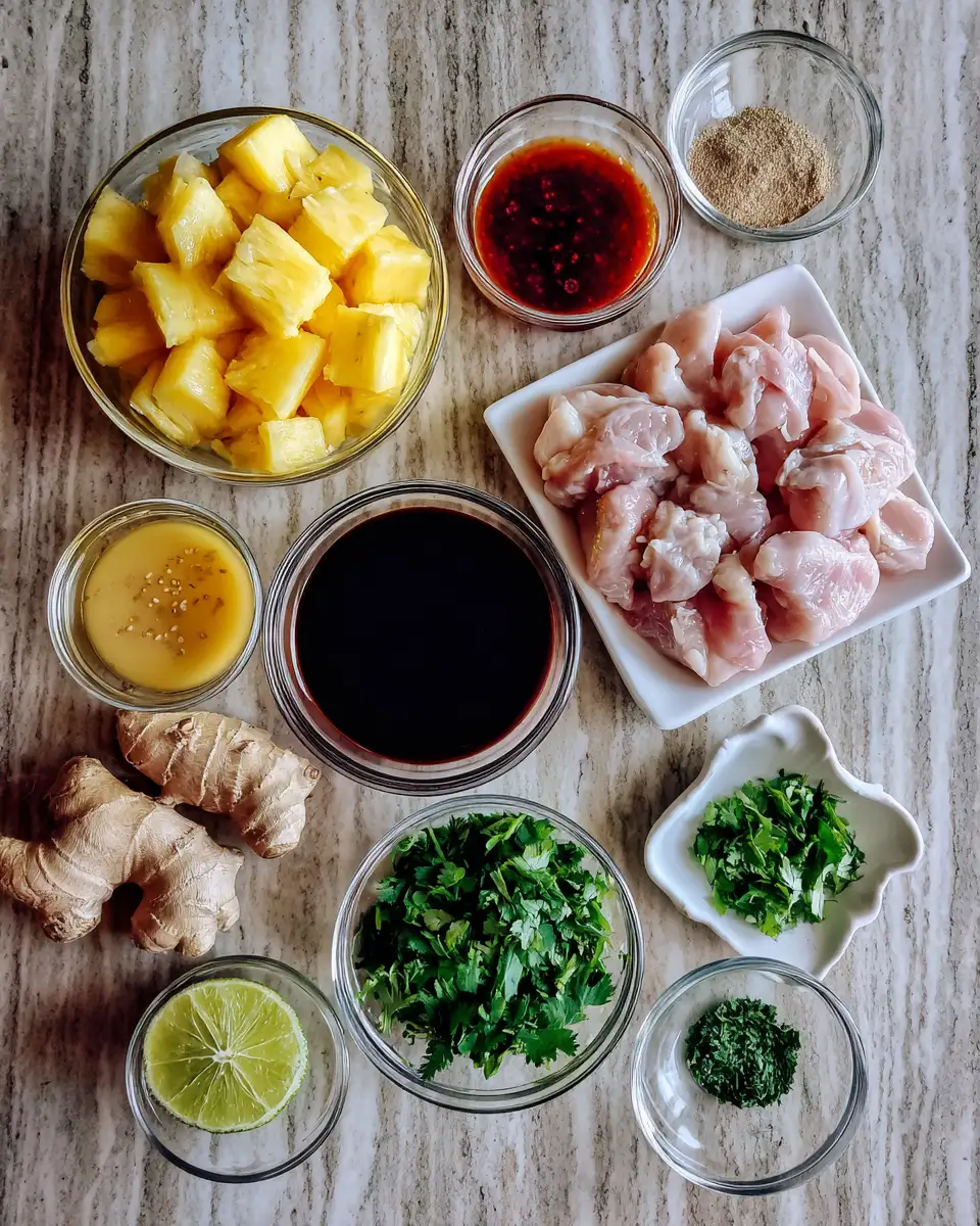 Ingredients for Sweet Chili Pineapple Chicken: A Tropical Twist on Dinner Delight