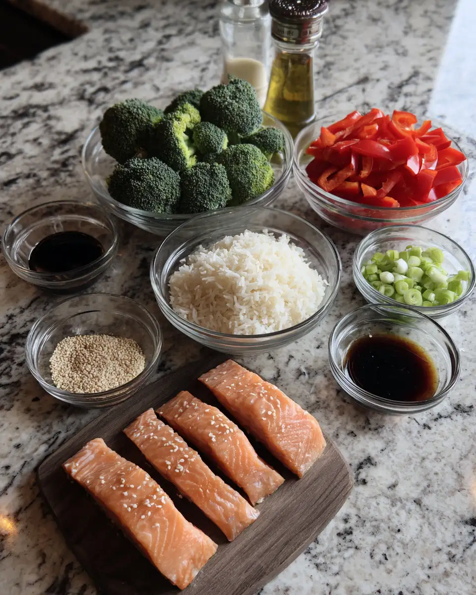 Ingredients for Savor the Flavor: Teriyaki Salmon Rice Bowl Delight