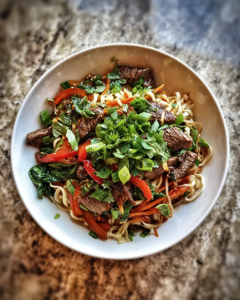 Savor the Flavor: Thai Basil Beef Noodle Bowl Extravaganza 6 Final dish - Savor the Flavor: Thai Basil Beef Noodle Bowl Extravaganza