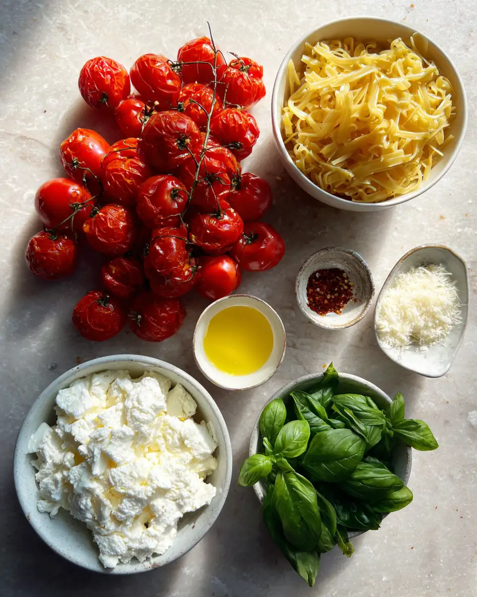 Ingredients for Creamy Whipped Feta Meets Roasted Tomato Magic in This Irresistible Pasta Dish