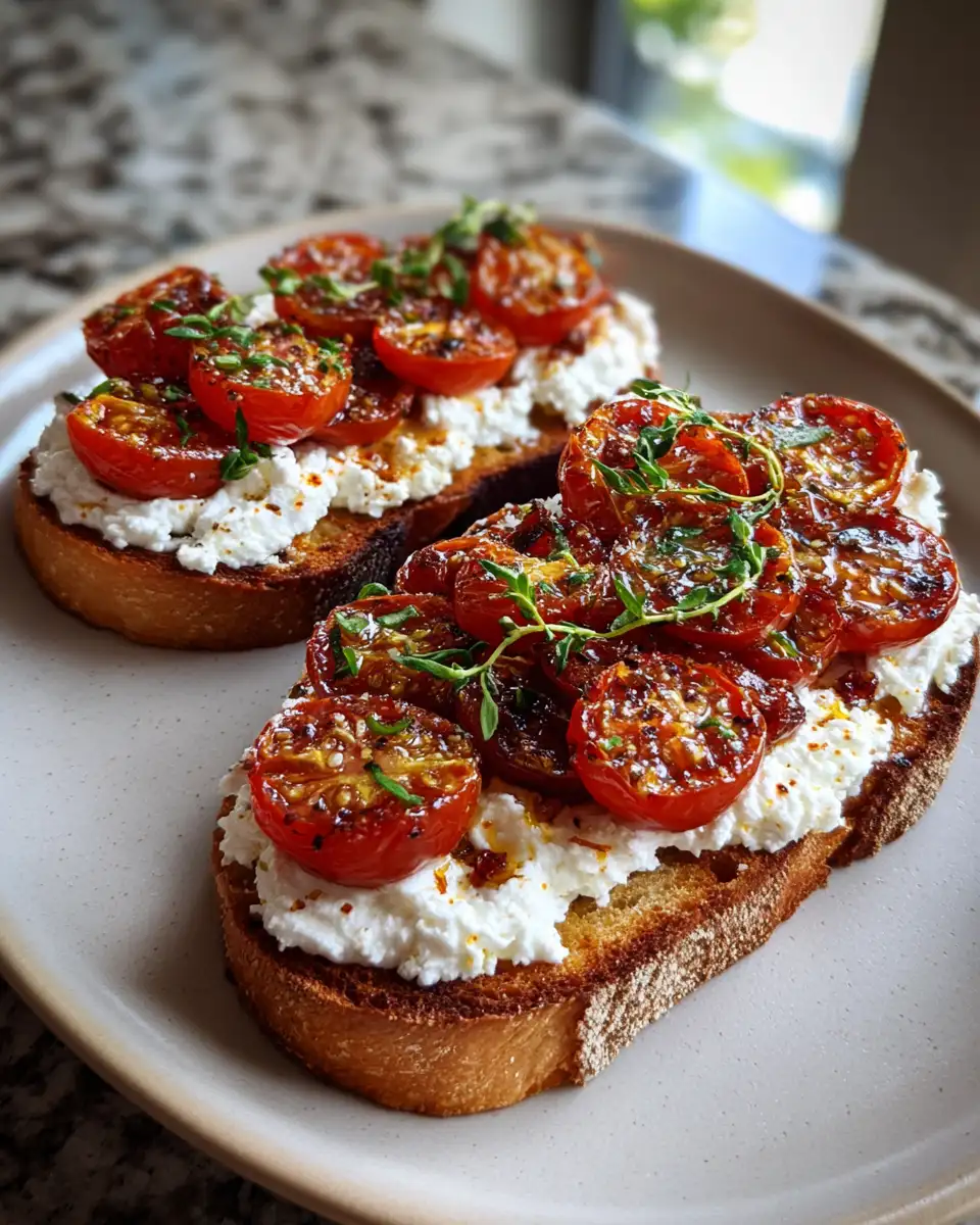 Whipped Feta Roasted Tomato Toast: A Flavorful Brunch Revolution 6 Final dish - Whipped Feta Roasted Tomato Toast: A Flavorful Brunch Revolution