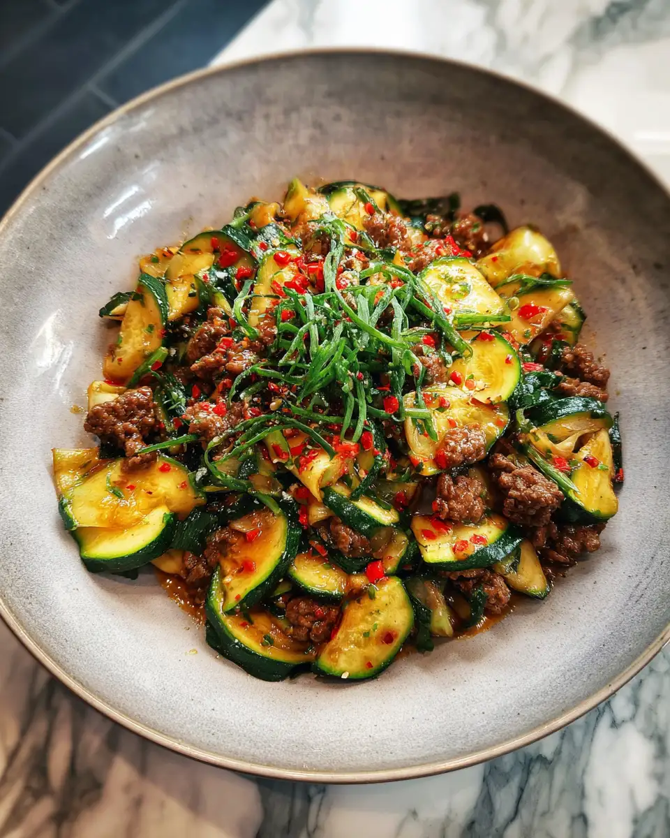 Final dish - Sizzling Zucchini Beef Skillet: A One-Pan Wonder for Dinner Tonight
