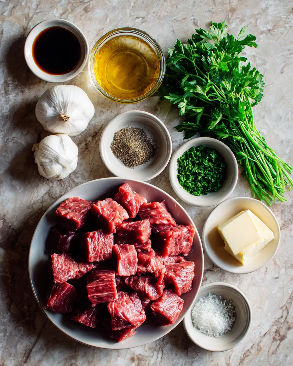 Ingredients for Sizzling Black Pepper Garlic Steak Bites That'll Ignite Your Taste Buds