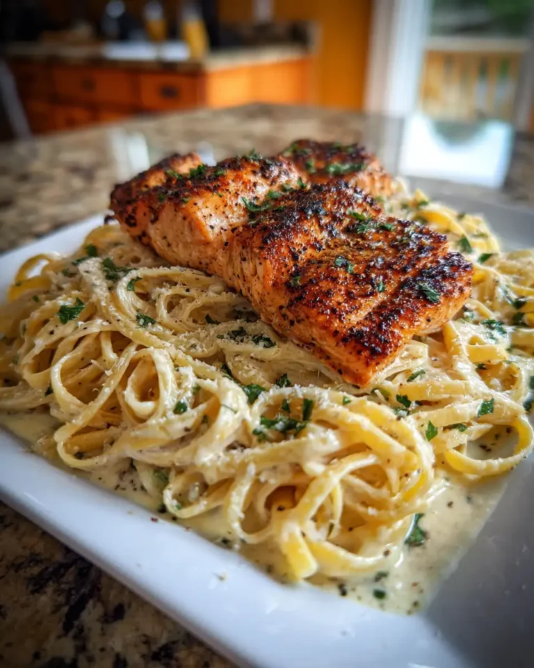 Savor the Richness: Blackened Salmon Alfredo Pasta Delight - Featured Image