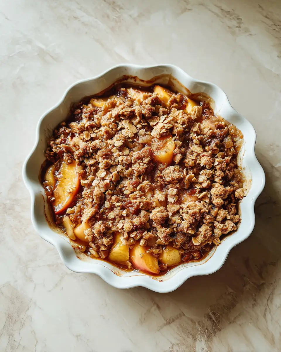 Indulge in the Ultimate Brown Butter Peach Crumble Delight 6 Final dish - Indulge in the Ultimate Brown Butter Peach Crumble Delight