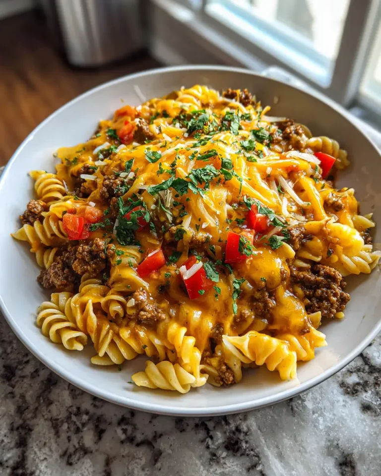 Irresistible Cheesy Beef Taco Pasta: A Flavor Explosion in Every Bite - Featured Image