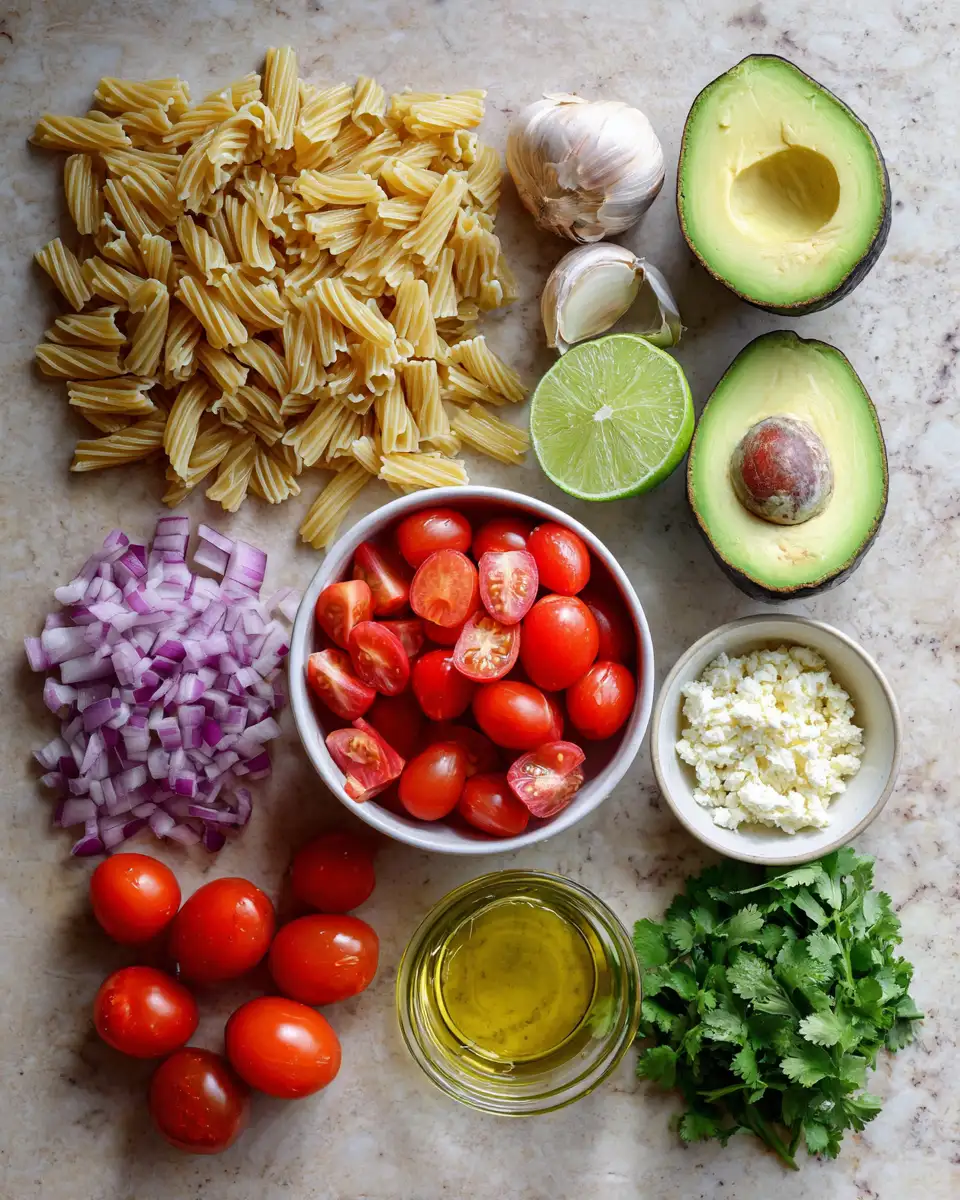 Irresistibly Creamy Avocado Pasta Salad for a Flavor-Packed Meal 4 Ingredients for Irresistibly Creamy Avocado Pasta Salad for a Flavor-Packed Meal