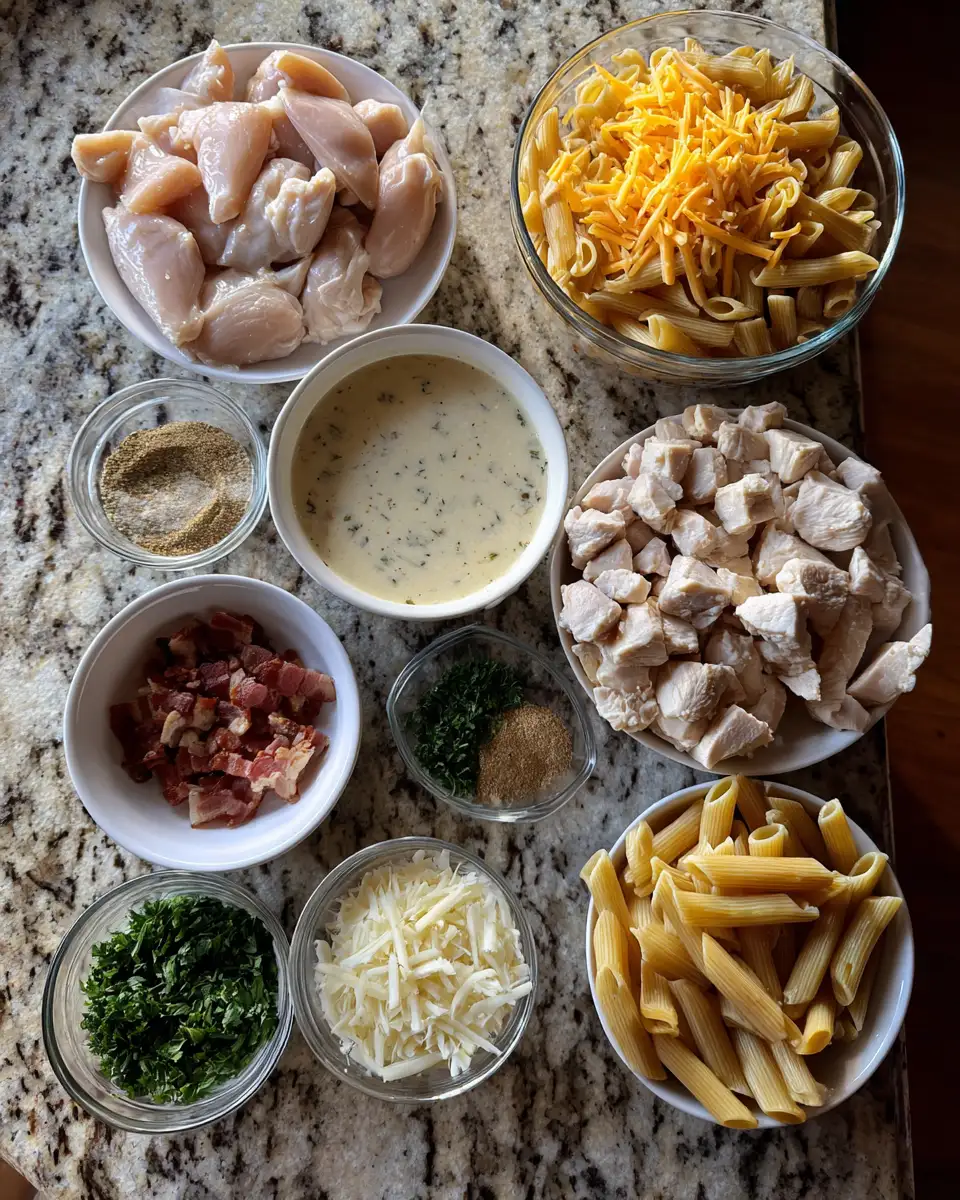 Irresistibly Creamy Chicken Bacon Ranch Pasta: Your New Weeknight Favorite 4 Ingredients for Irresistibly Creamy Chicken Bacon Ranch Pasta: Your New Weeknight Favorite