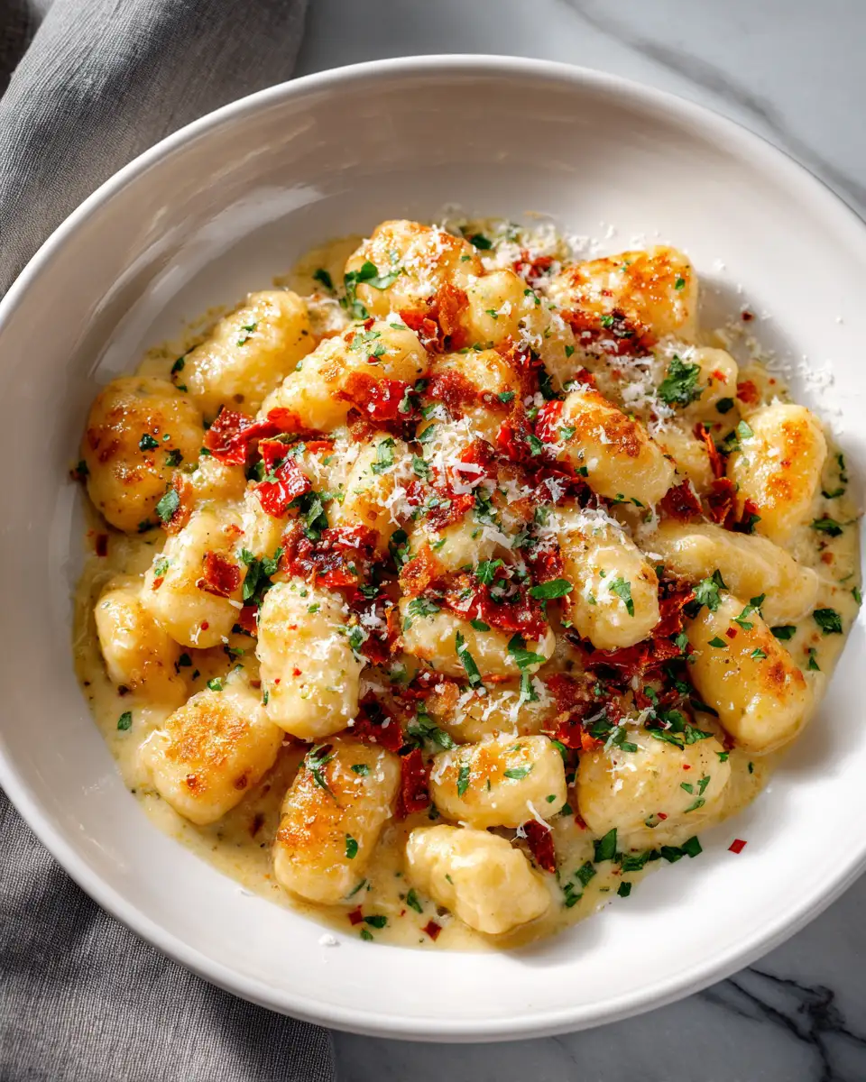 Final dish - Indulge in Irresistible Comfort with Creamy Garlic Parmesan Gnocchi