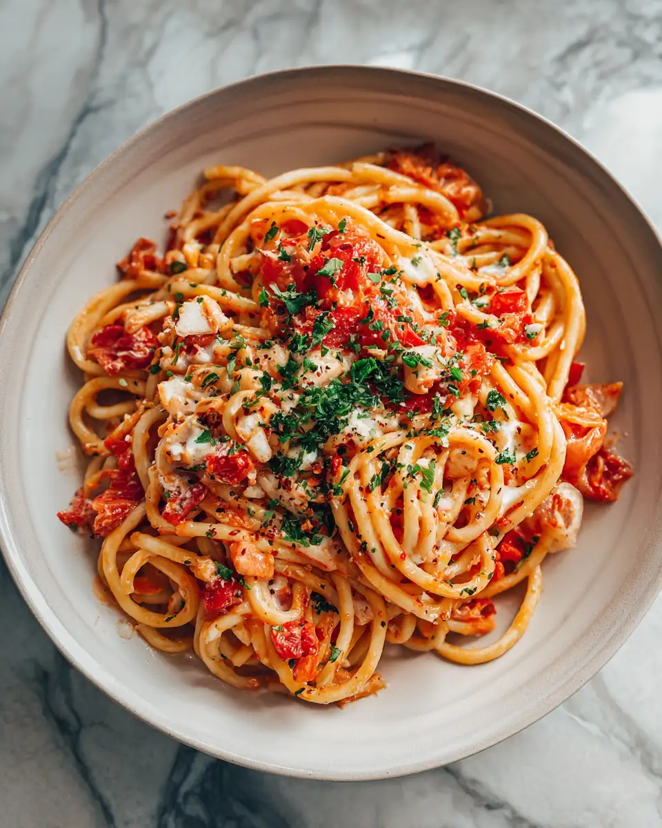 Irresistibly Delicious: Dive into the World of Creamy Garlic Tomato Pasta 6 Final dish - Irresistibly Delicious: Dive into the World of Creamy Garlic Tomato Pasta