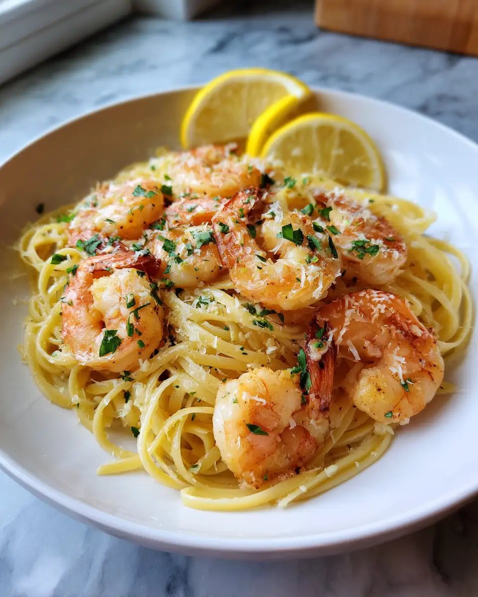 Zesty Indulgence: Dive into Creamy Lemon Butter Shrimp Pasta Heaven 6 Final dish - Zesty Indulgence: Dive into Creamy Lemon Butter Shrimp Pasta Heaven