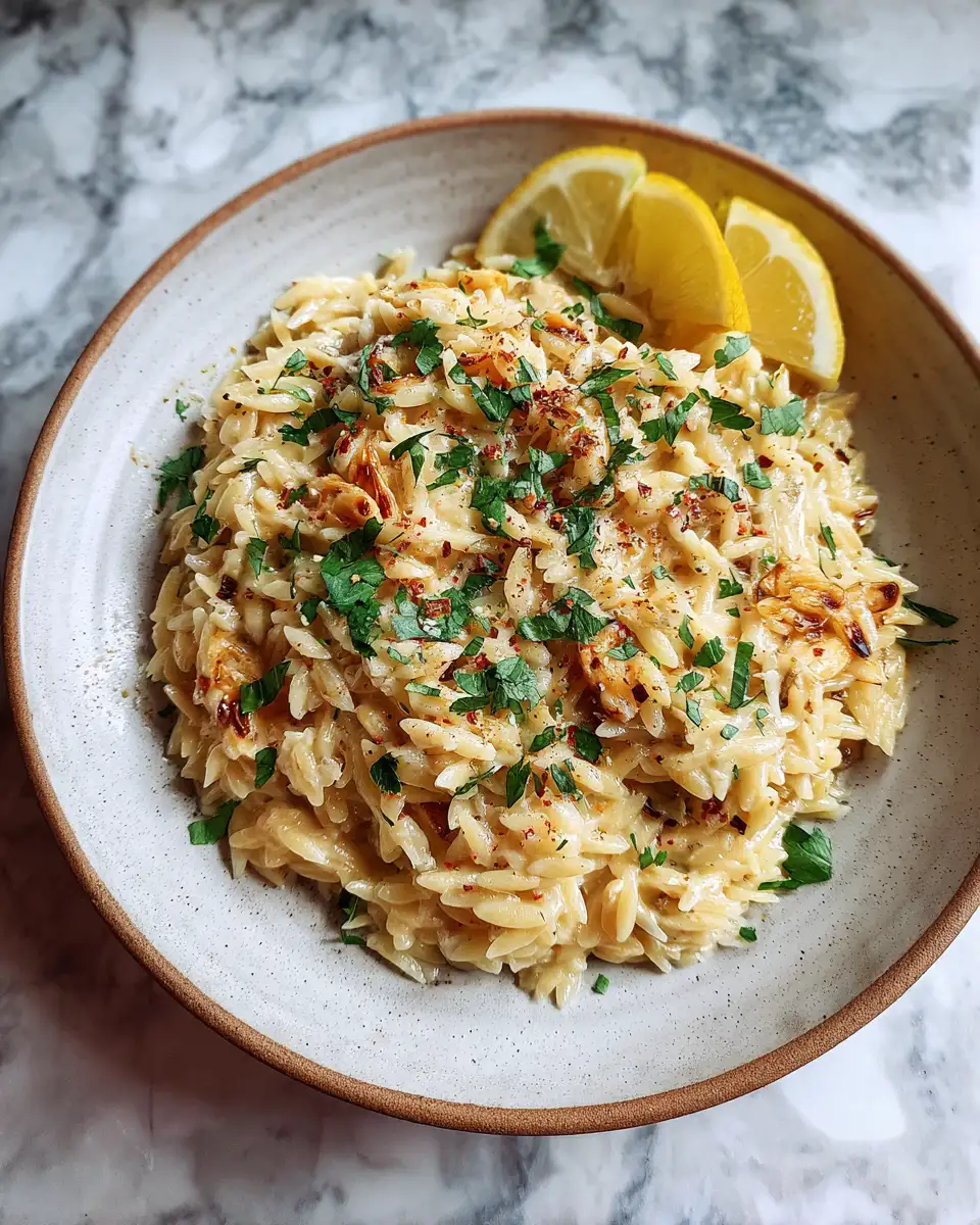 Zesty & Cheesy Delight: Discover Creamy Lemon Parmesan Orzo 6 Final dish - Zesty & Cheesy Delight: Discover Creamy Lemon Parmesan Orzo