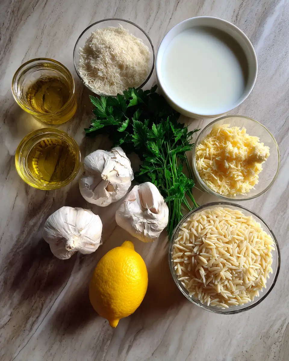 Zesty & Cheesy Delight: Discover Creamy Lemon Parmesan Orzo 4 Ingredients for Zesty & Cheesy Delight: Discover Creamy Lemon Parmesan Orzo