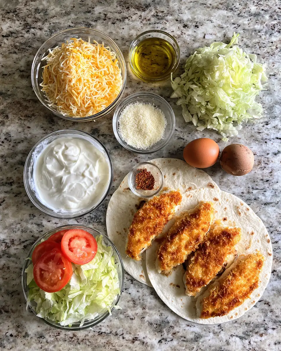 Ingredients for Savor the Crunch: Irresistible Crispy Parmesan Chicken Wraps