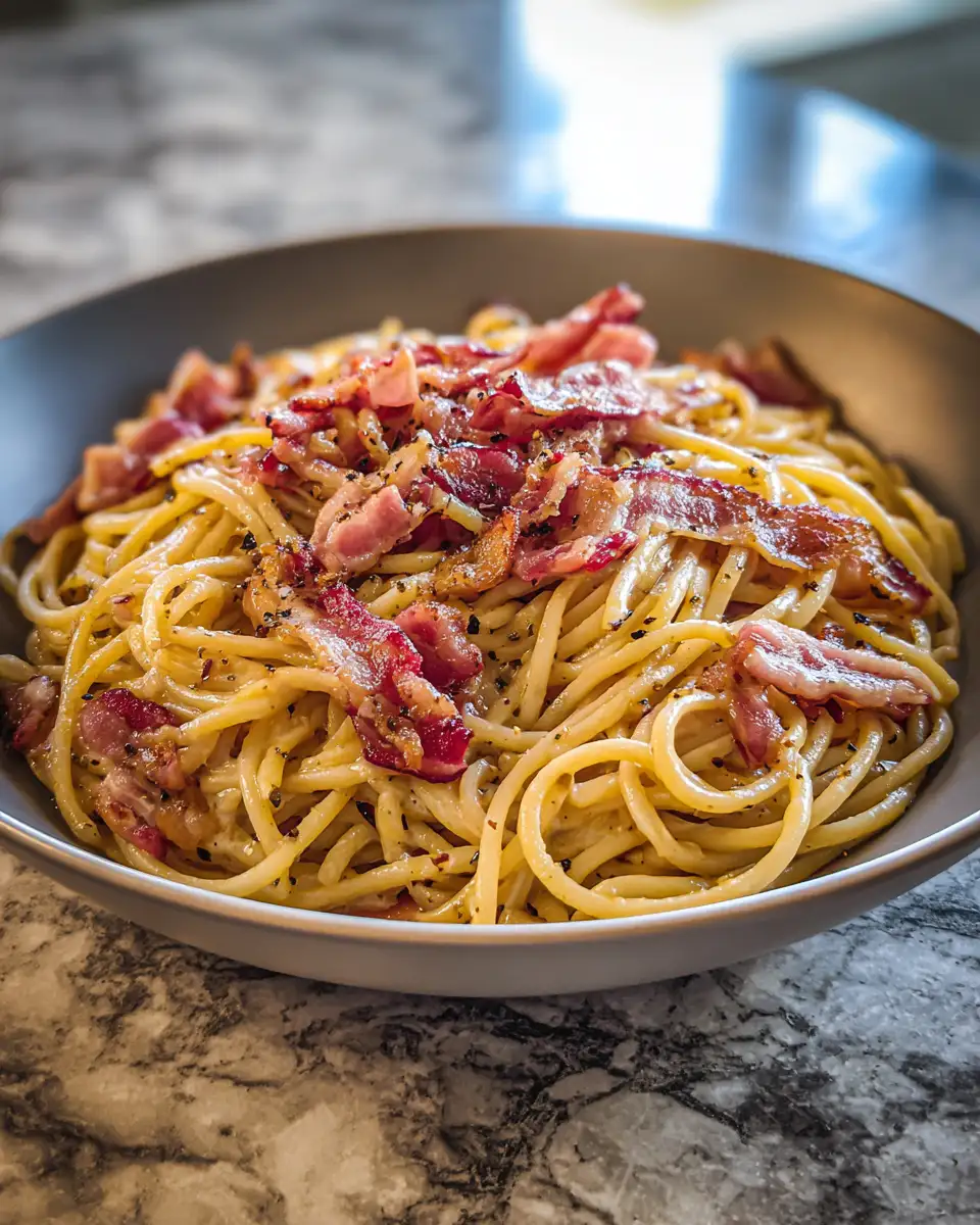 Final dish - Garlic Butter Bacon Pasta: A Flavorful Twist on Comfort Food