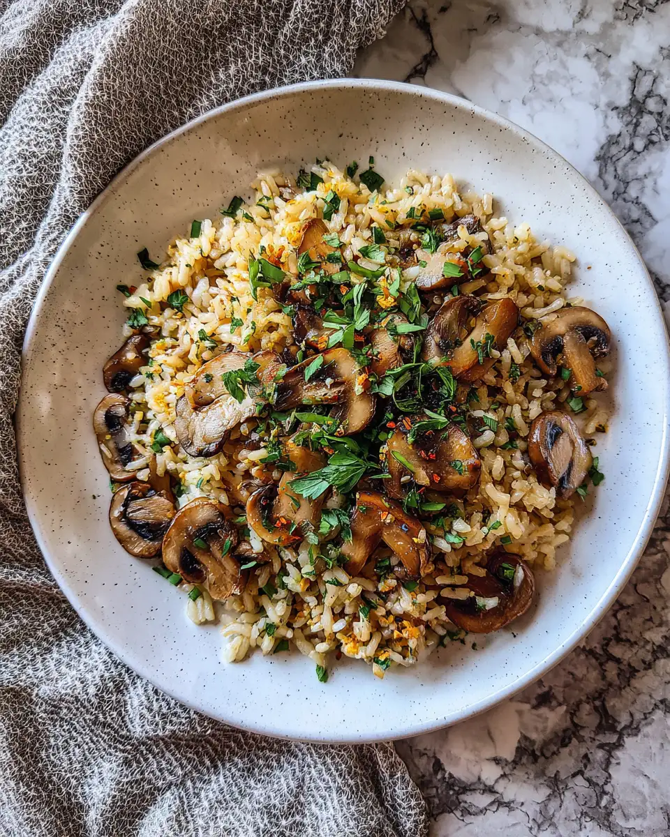 Final dish - Savor the Flavor: Garlic Butter Mushroom Rice Delight
