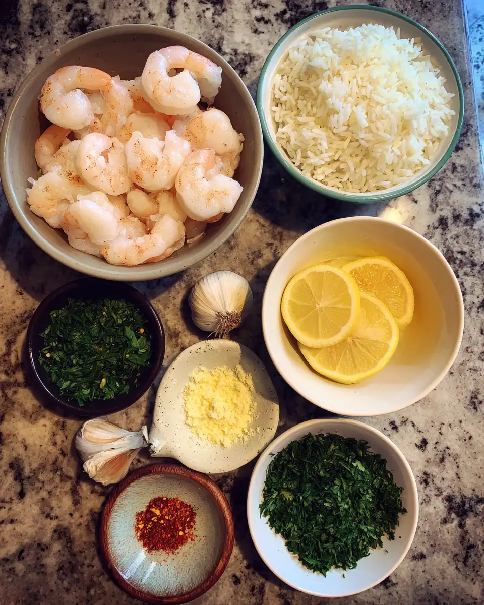 Savor the Flavors: Garlic Butter Shrimp Rice Bowl Delight 4 Ingredients for Savor the Flavors: Garlic Butter Shrimp Rice Bowl Delight