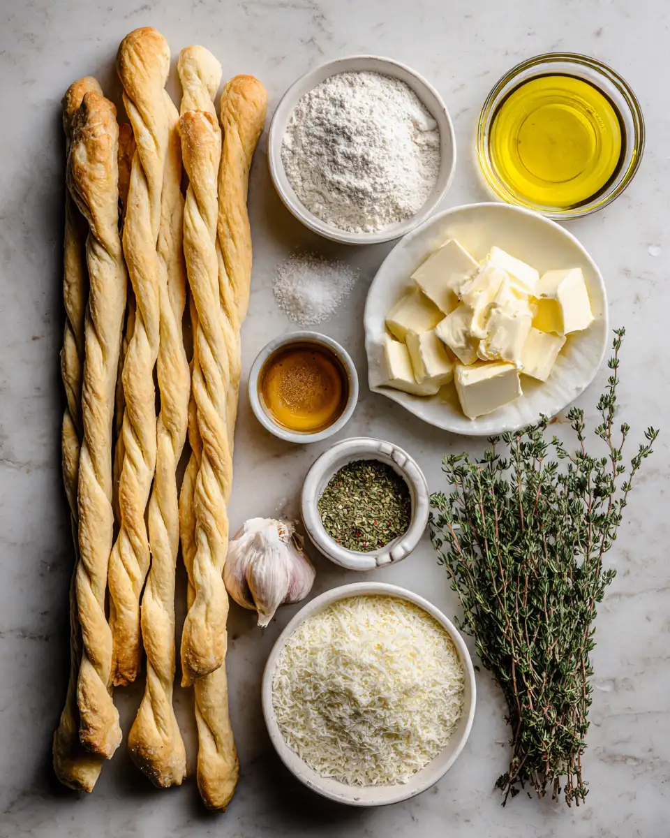Ingredients for Irresistibly Delicious: Garlic Herb Parmesan Breadsticks That Steal the Show