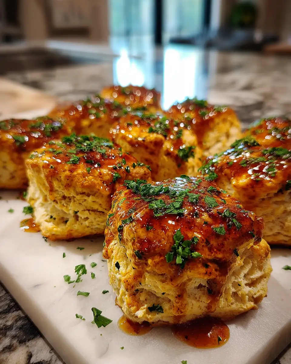 Final dish - Sweet and Savory Delight: Honey Butter Chicken Biscuits Unveiled