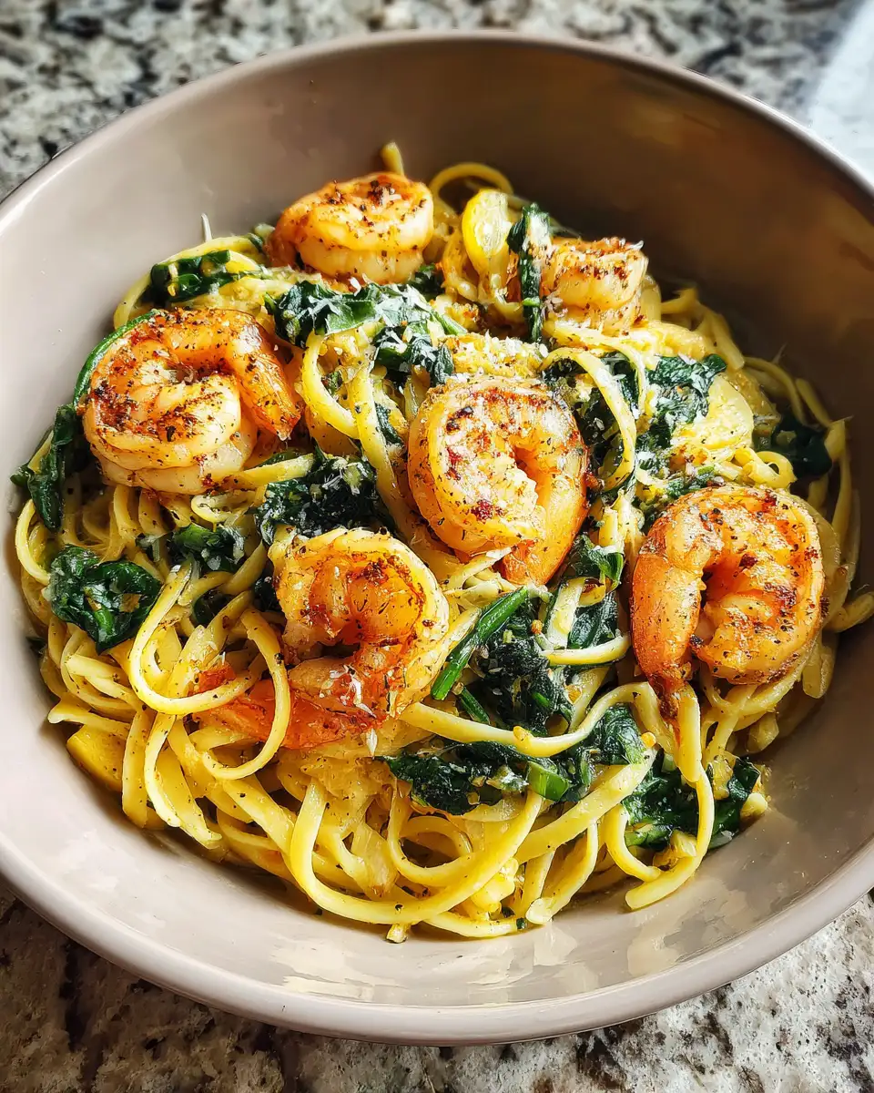 Final dish - Zesty Lemon Basil Shrimp Pasta: A Flavorful Feast for Your Senses