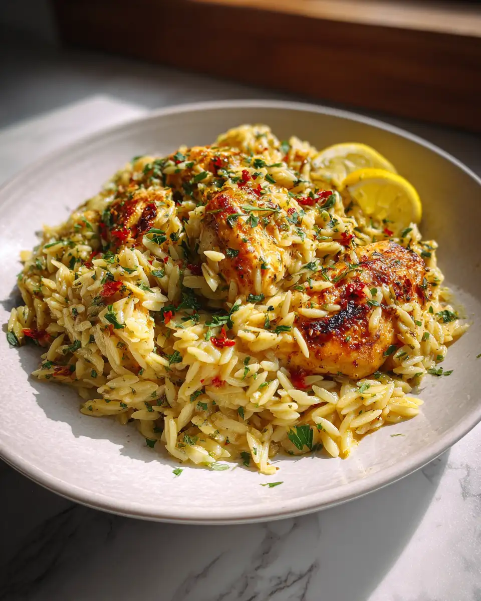 Final dish - Zesty Lemon Herb Chicken Orzo: A Flavorful Twist on Comfort Food