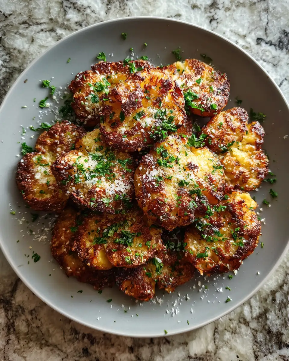 Crispy Parmesan Herb Smashed Potatoes That Will Steal the Show 6 Final dish - Crispy Parmesan Herb Smashed Potatoes That Will Steal the Show