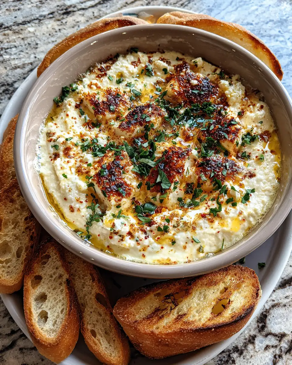 Final dish - Heavenly Roasted Garlic Feta Dip: Your New Favorite Appetizer
