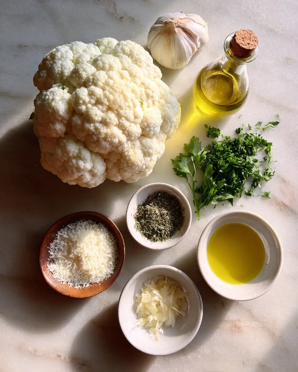 Ingredients for Irresistibly Delicious: Roasted Garlic Parmesan Cauliflower That Will Wow Your Taste Buds