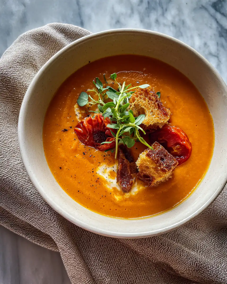 Savor the Season with Roasted Tomato Basil Soup Bliss 6 Final dish - Savor the Season with Roasted Tomato Basil Soup Bliss