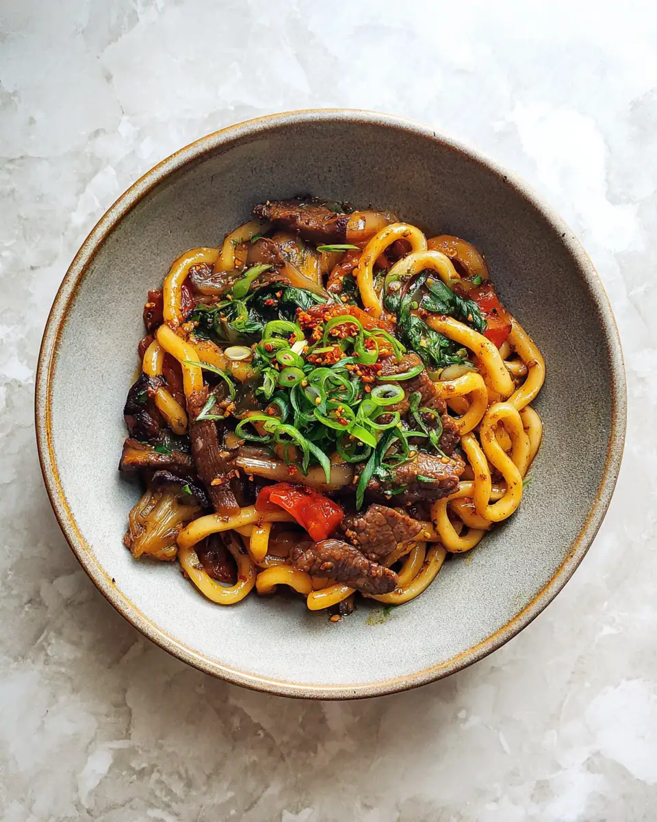 Final dish - Spice Up Your Dinner with Irresistible Garlic Butter Udon