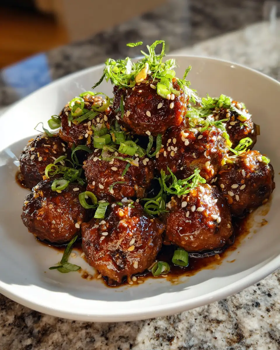 Final dish - Sizzle and Spice: Irresistible Korean BBQ Meatballs That Ignite Your Taste Buds