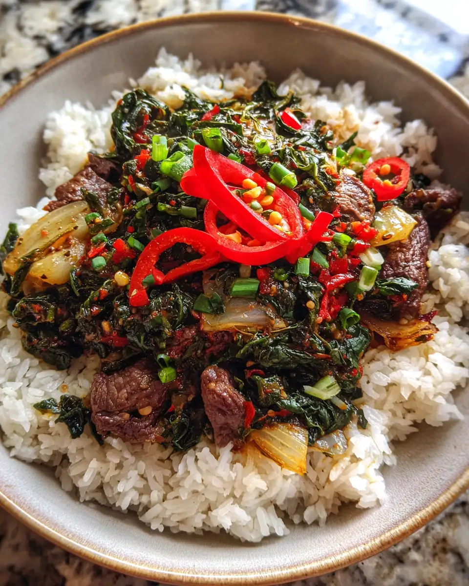 Spice Up Your Mealtime with a Flavorful Thai Basil Beef Rice Bowl 6 Final dish - Spice Up Your Mealtime with a Flavorful Thai Basil Beef Rice Bowl