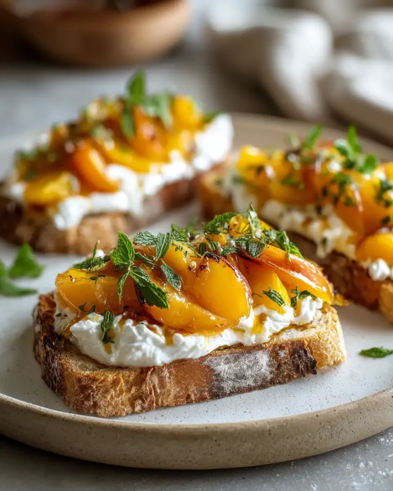 Heavenly Whipped Ricotta Peach Toast: A Sweet and Savory Delight - Featured Image