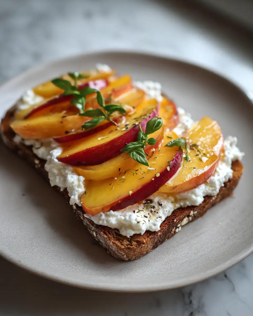 Heavenly Whipped Ricotta Peach Toast: A Sweet and Savory Delight 6 Final dish - Heavenly Whipped Ricotta Peach Toast: A Sweet and Savory Delight
