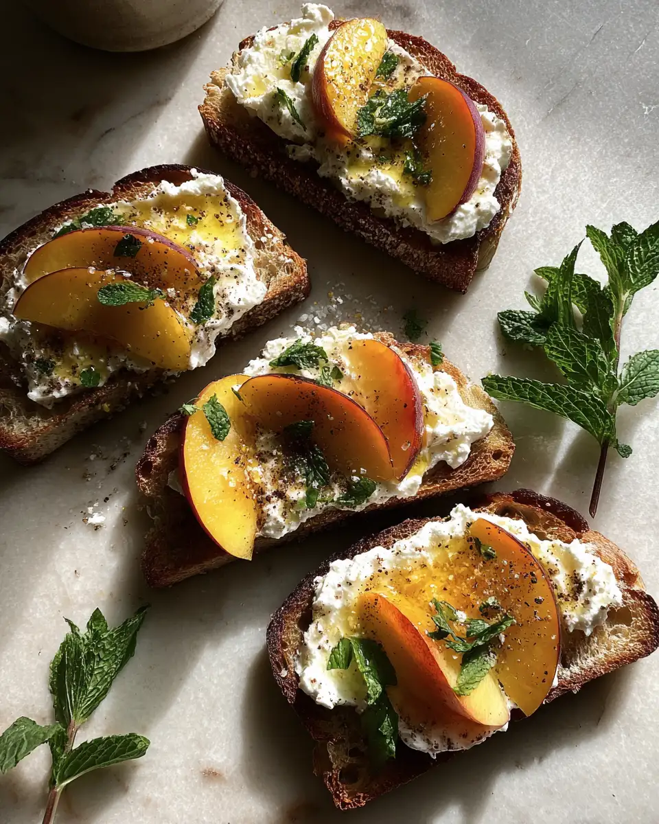 Heavenly Whipped Ricotta Peach Toast: A Sweet and Savory Delight 4 Ingredients for Heavenly Whipped Ricotta Peach Toast: A Sweet and Savory Delight