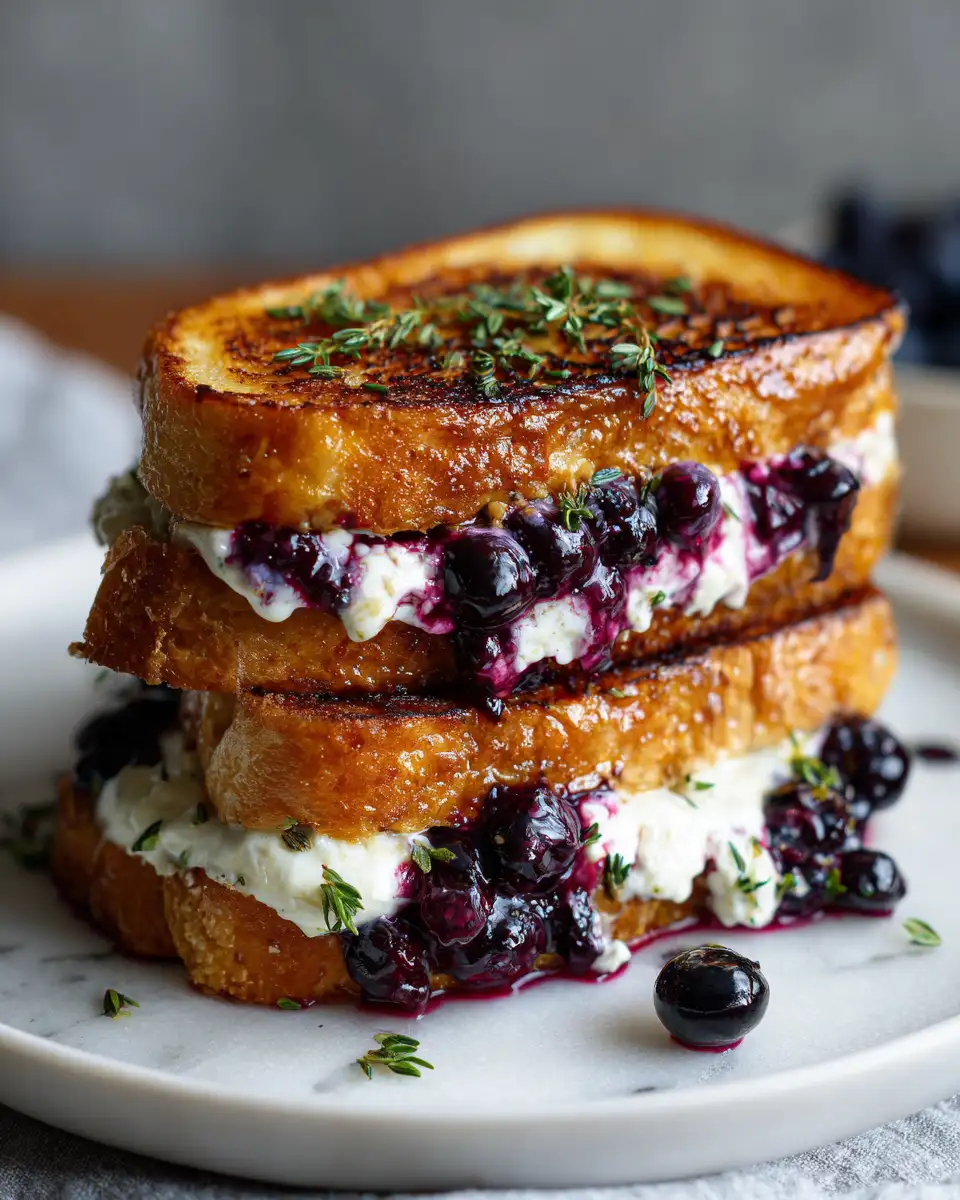 Final dish - Blueberry Bliss Grilled Cheese: A Sweet and Savory Sensation