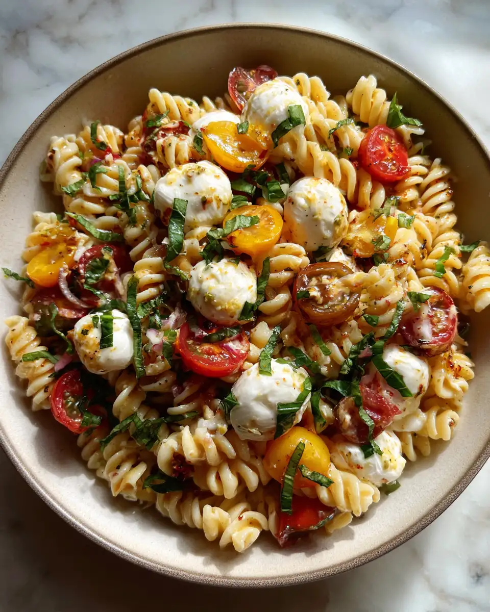 Final dish - Summer's Perfect Bite Caprese Pasta Salad Delight