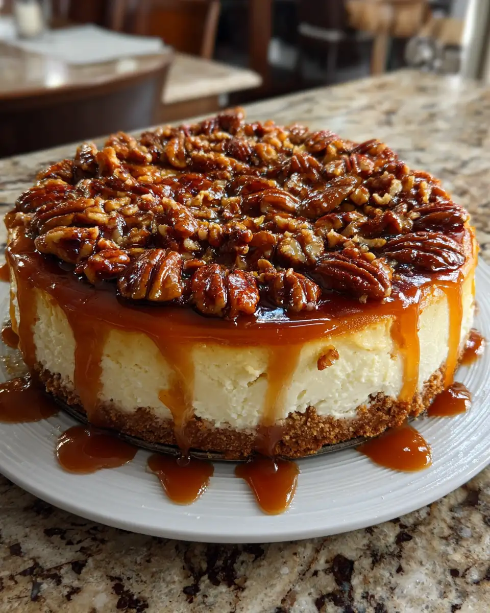 Final dish - Decadent Delight: Indulge in the Ultimate Caramel Pecan Cream Cheese Cake