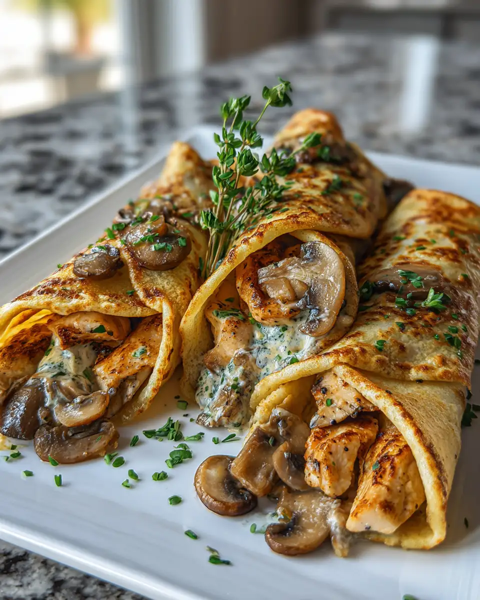 Final dish - Unwrap the Magic: Cheesy Chicken and Mushroom Crepe Cone Delight