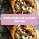 Unwrap the Magic: Cheesy Chicken and Mushroom Crepe Cone Delight