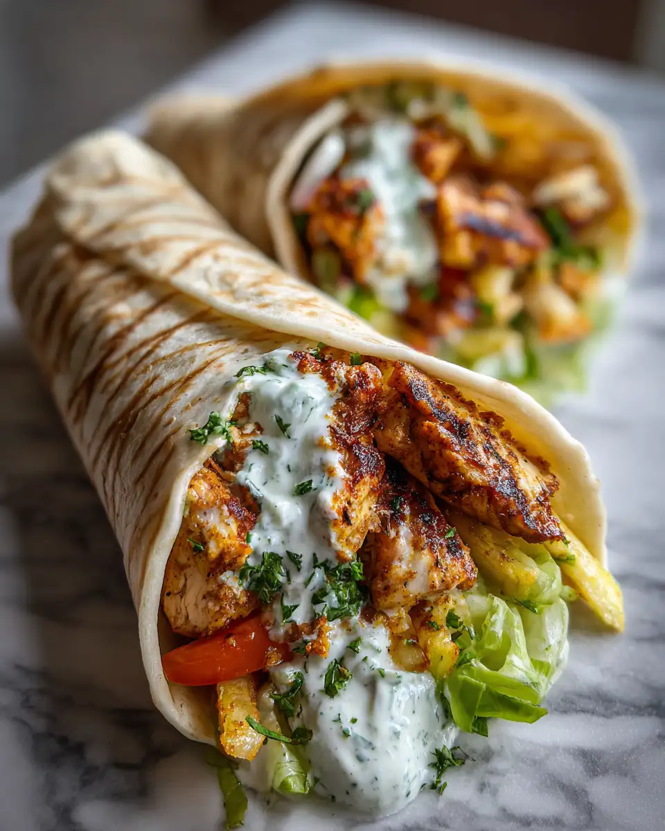 Final dish - Savor the Flavors: Chicken Shawarma Wrap with Irresistible Garlic Sauce