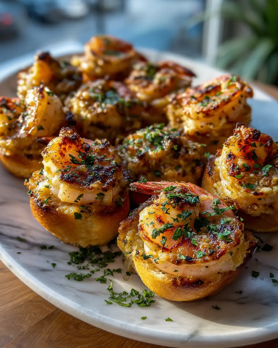 Final dish - Explosive Flavor Alert Crabby Shrimp-Stuffed Garlic Bread Bombs