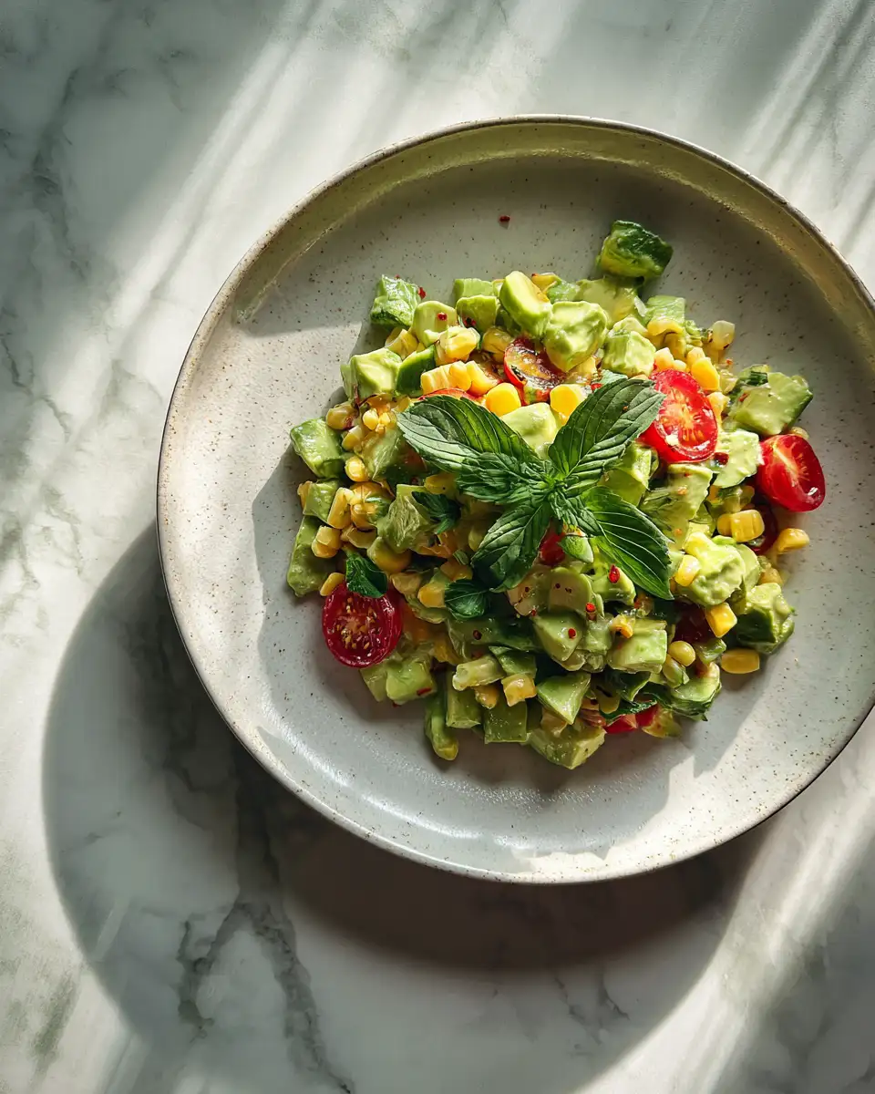 Final dish - Creamy Avocado Corn Salad: A Refreshing Twist to Your Summer Table