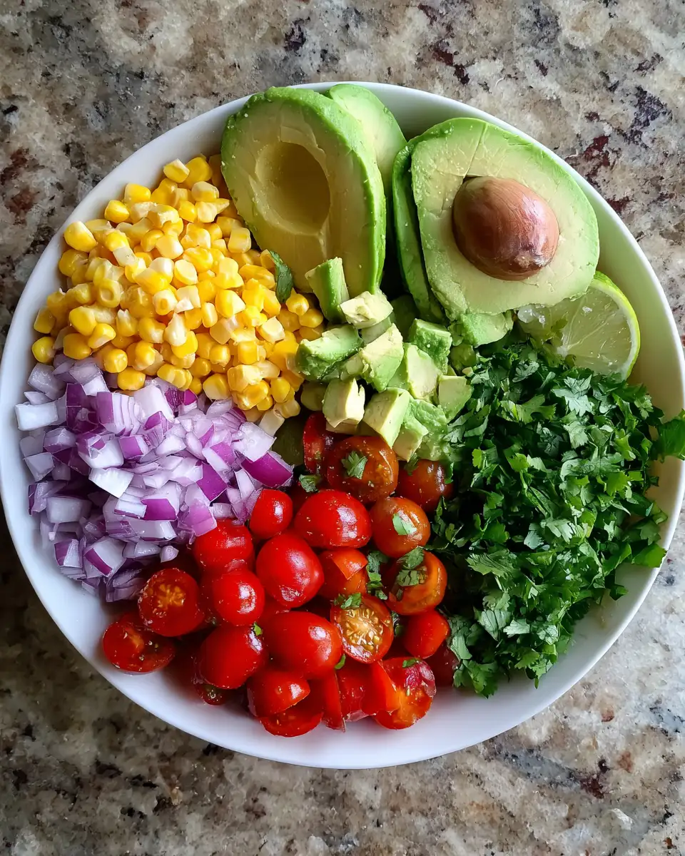 Ingredients for Creamy Avocado Corn Salad: A Refreshing Twist to Your Summer Table