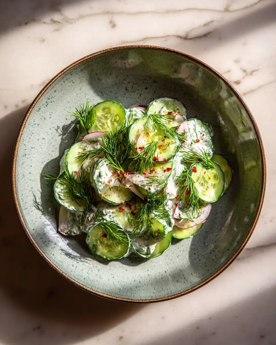 Final dish - Refreshing Bliss with Creamy Dill Cucumber Salad