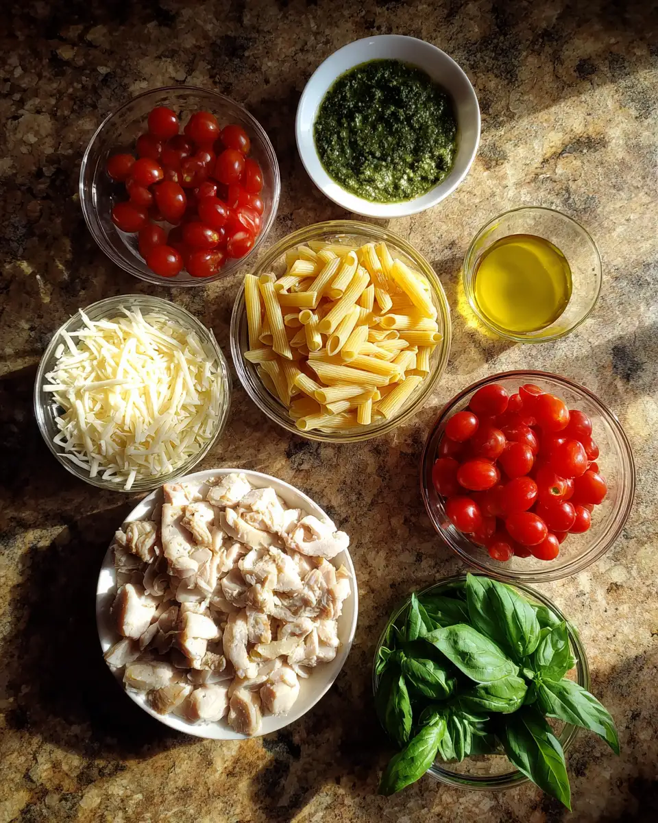 Ingredients for Savor the Flavors: Irresistibly Creamy Pesto Chicken Pasta Delight