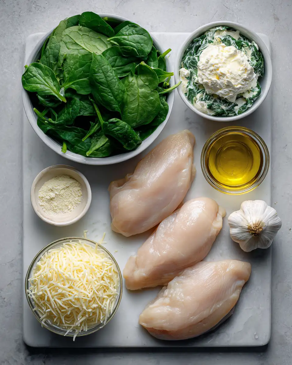 Ingredients for Irresistibly Delicious Creamy Spinach Chicken Bake That Will Wow Your Taste Buds