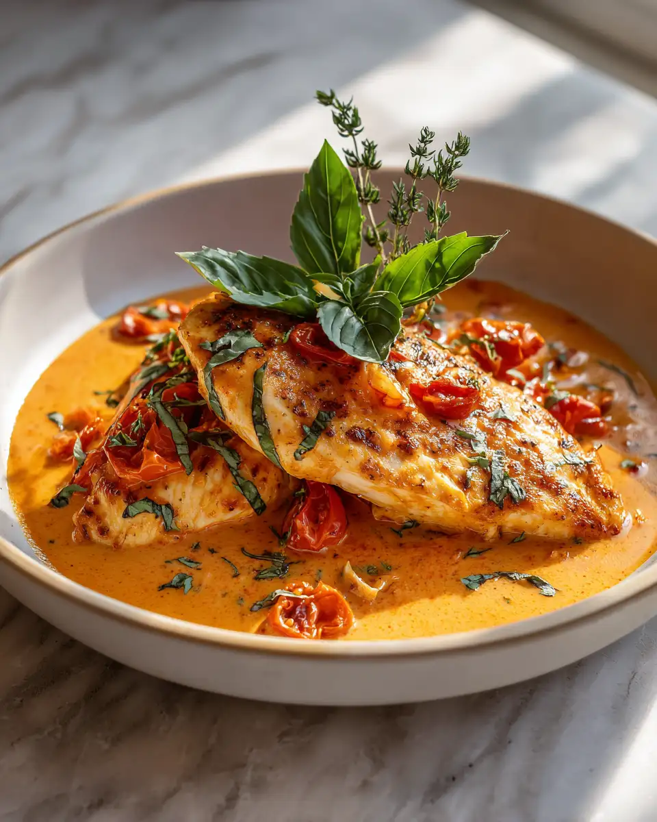 Final dish - Savor the Flavor: Creamy Tomato Basil Chicken Delight