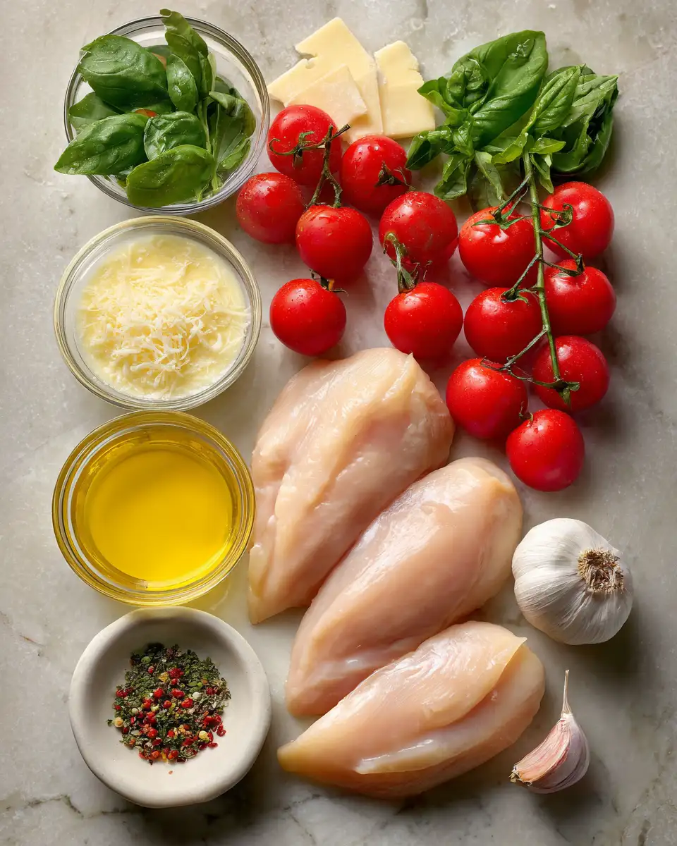 Ingredients for Savor the Flavor: Creamy Tomato Basil Chicken Delight